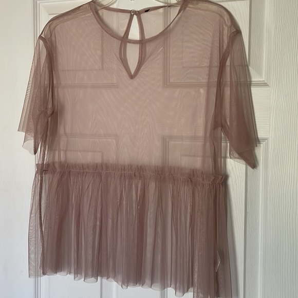 Mauve feminine mesh top - Picture 4 of 6